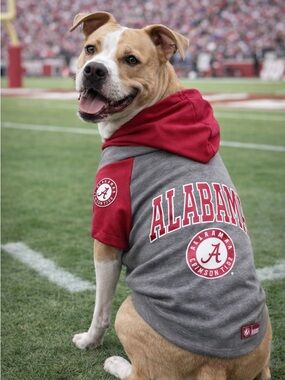 Alabama Crimson Tide Dog Hoodie Shirt Pets First GrayRed Size L NCAA Pet Apparel